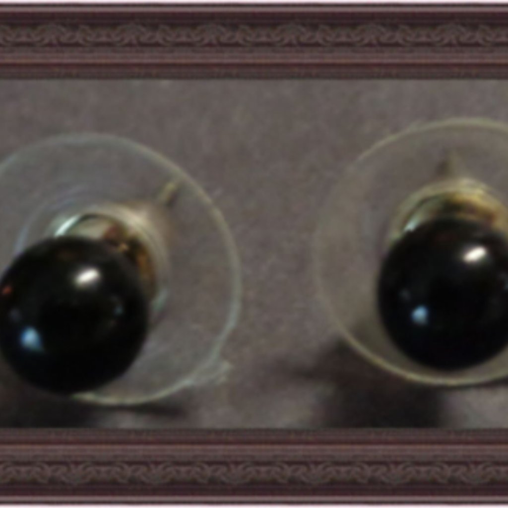 Small Black Bead Stud Earrings Biker Gothic Punk